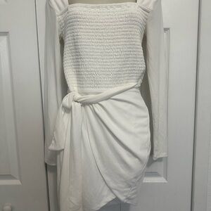Privacy Please White Long Sleeve Dress